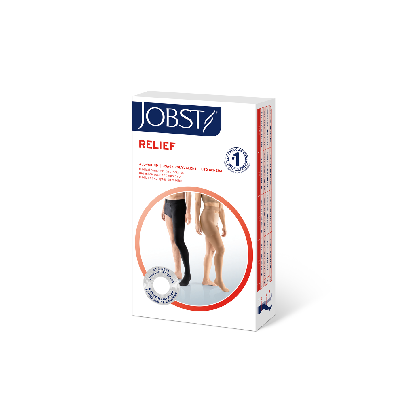 JOBST® Relief Double Leg Chap 30-40 mmHg Compression Stockings – Open Toe