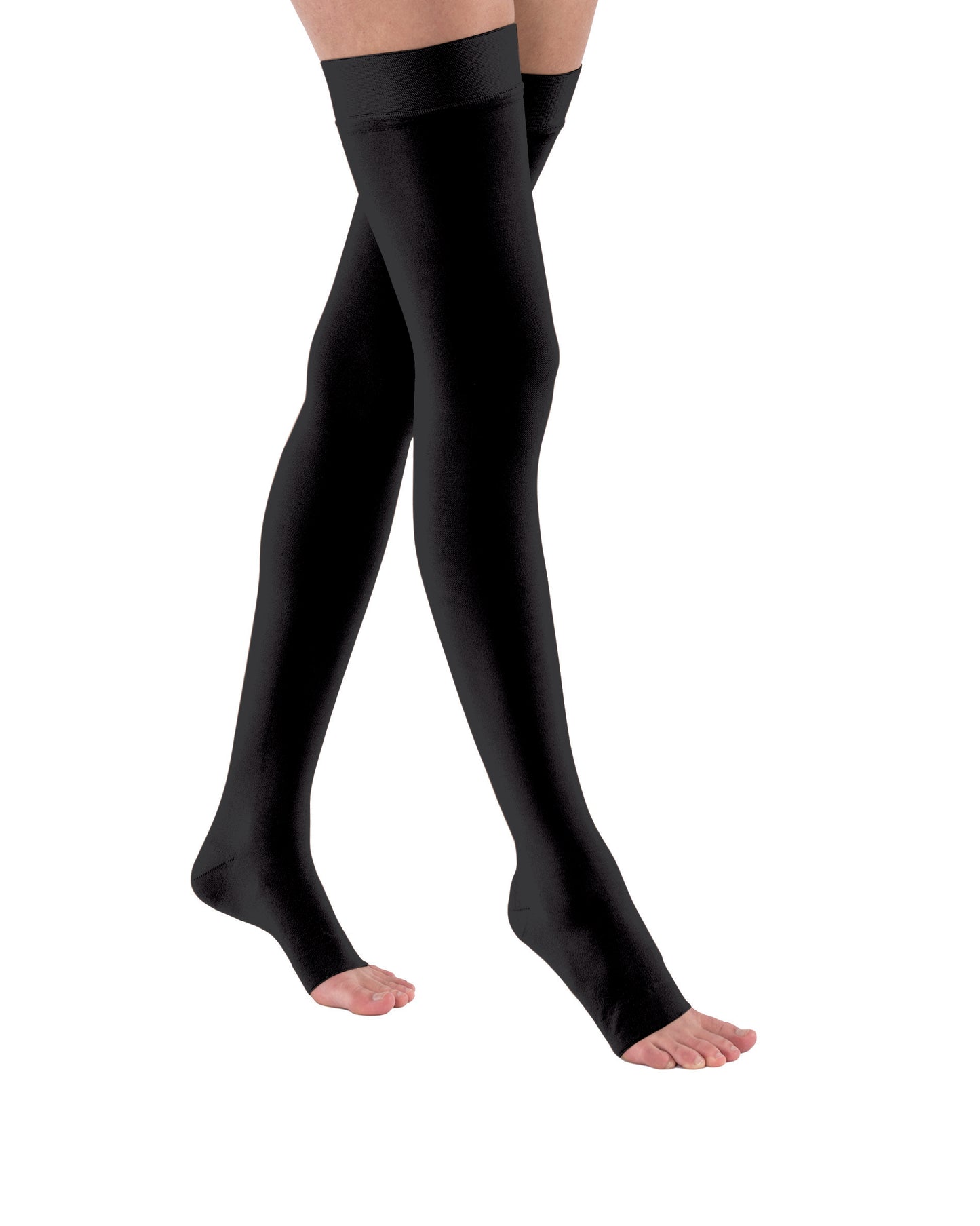 JOBST® Relief Thigh High 30-40 mmHg Compression Stockings with Silicone Top Band, Open Toe