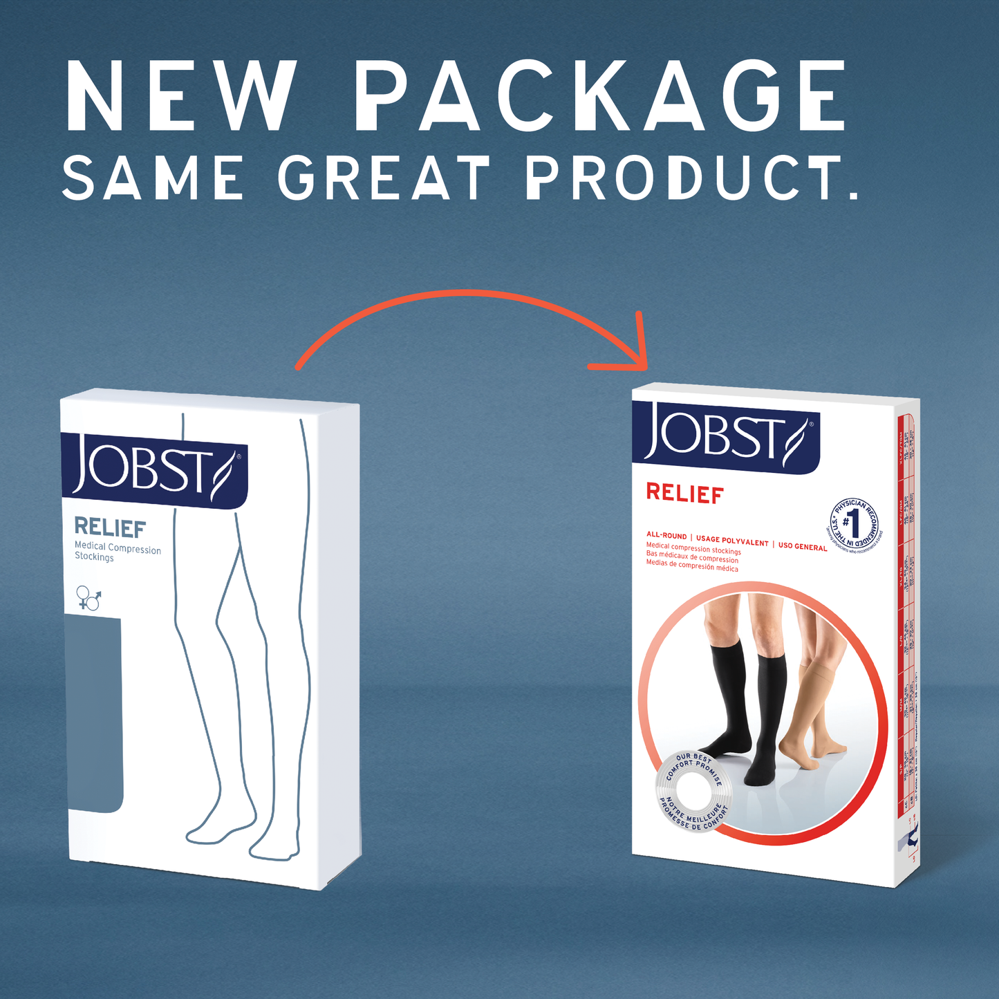 JOBST® Relief Knee High 20-30 mmHg Compression Stockings w/  Silicone Top Band - Open Toe