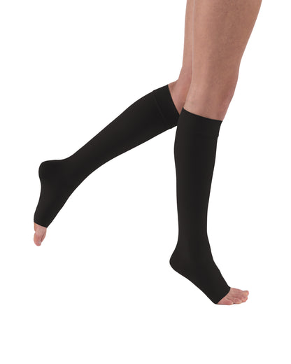 JOBST® Relief Knee High 20-30 mmHg Compression Stockings w/  Silicone Top Band - Open Toe