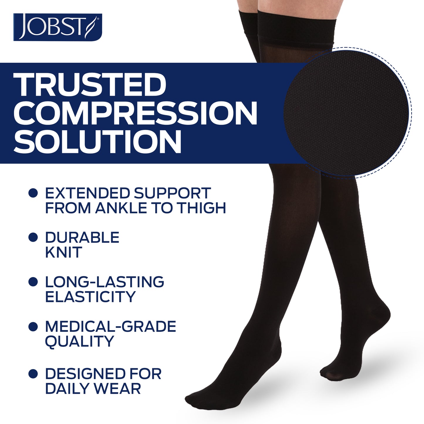 JOBST® Relief Thigh High 20-30 mmHg Compression Stockings with Silicone Top Band