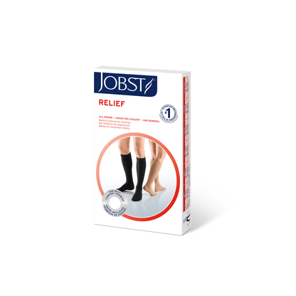 JOBST® Relief Knee High 20-30 mmHg Compression Stockings w/  Silicone Top Band - Open Toe