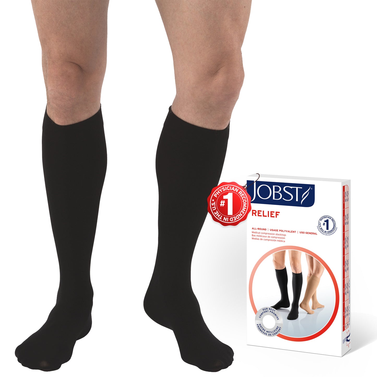 JOBST® Relief Knee High 30-40 mmHg Compression Stockings - Closed toe & Open toe