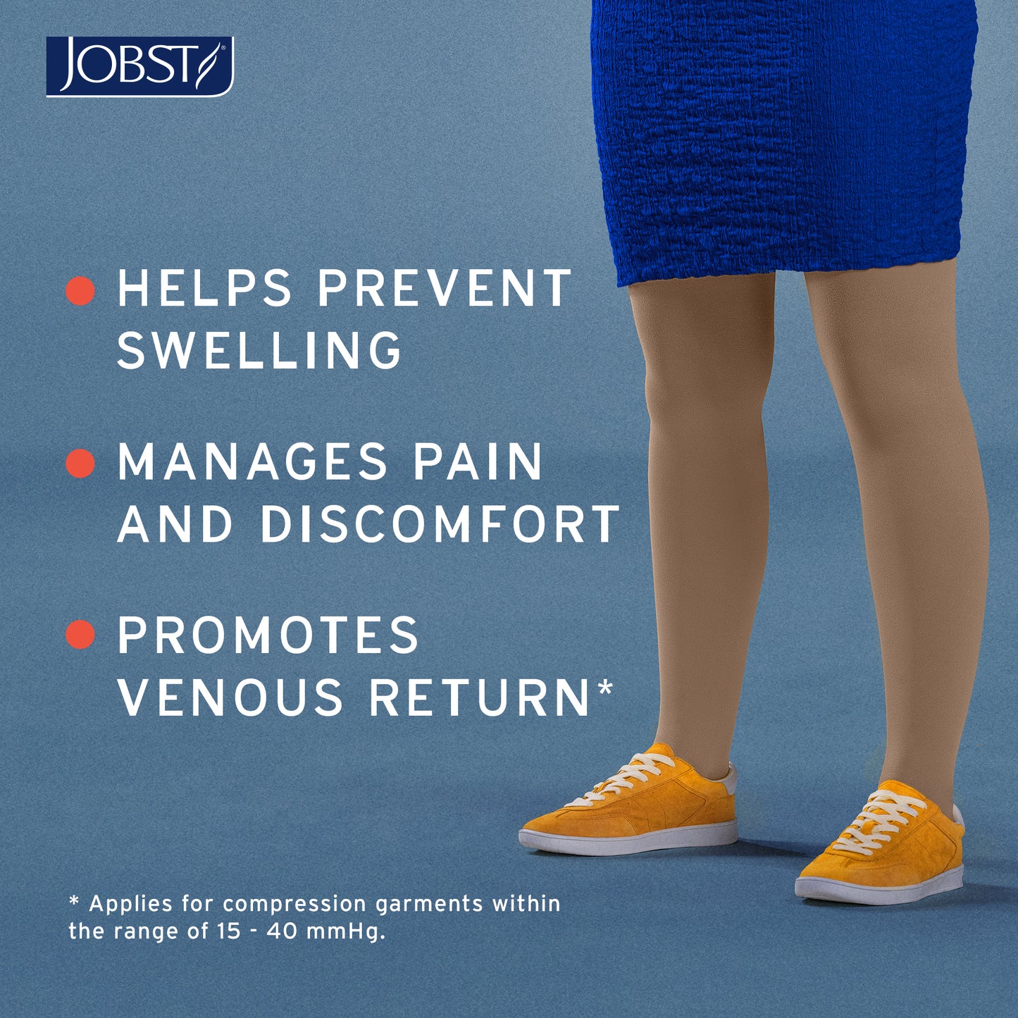 JOBST® Relief Knee High 20-30 mmHg Compression Stockings w/  Silicone Top Band - Open Toe