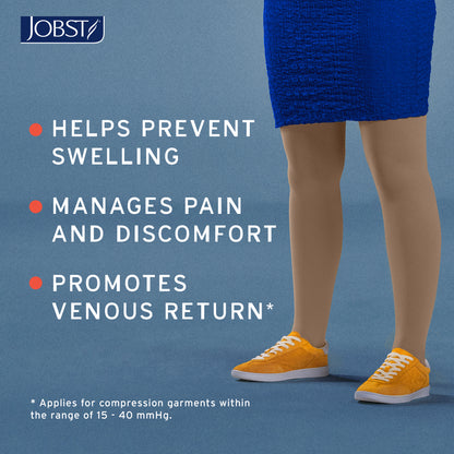 JOBST® Relief Knee High 20-30 mmHg Compression Stockings w/  Silicone Top Band - Open Toe