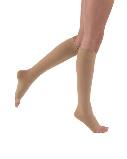 JOBST® Relief Knee High 20-30 mmHg Compression Stockings w/  Silicone Top Band - Open Toe